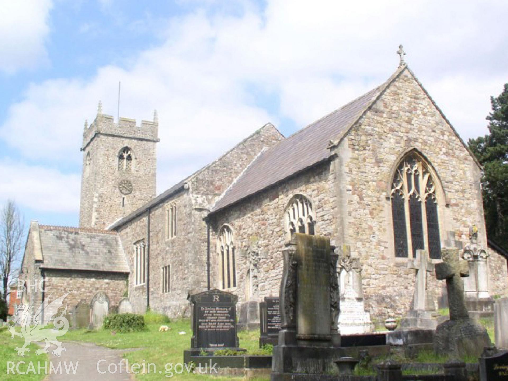 Colour digital photograph showing the exterior of St. Augustine's Church, Rumney; Cardiff.