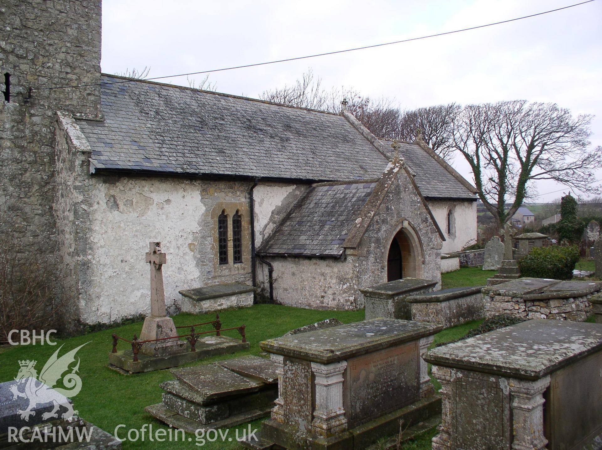 Colour digital photograph showing the exterior of Holy Trinity Church, Marcross; Glamorgan.